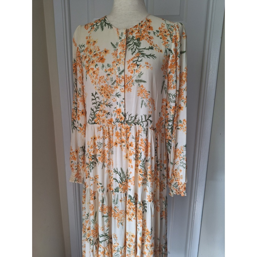 Zara Angel Dress Flowy Tiered Floral Maxi Dress - Picture 5 of 11